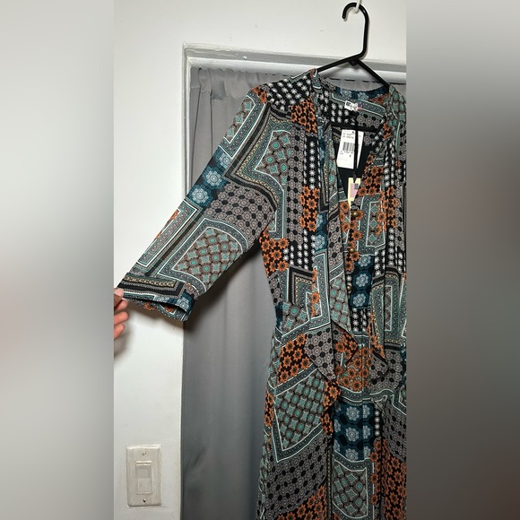 Kut From The Same Kloth Elegant Patchwork Long Sleeve Dress Size 8 - Picture 11 of 16